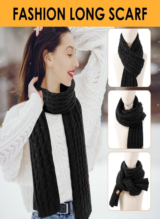 PAGE ONE Women's Ribbed Knit Scarf Winter Warm Long Big Wrap Cashmere Wool Thick Large Chunky Scarf for Women - Image 4